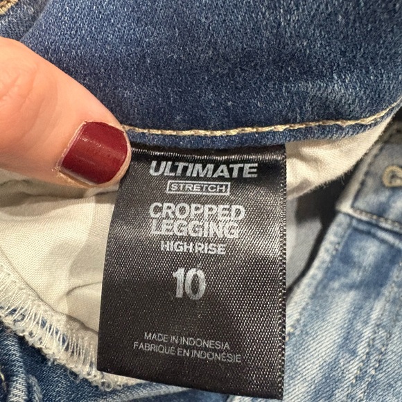 Express Blue Skinny Jeans with Distressed Details - Picture 2 of 7